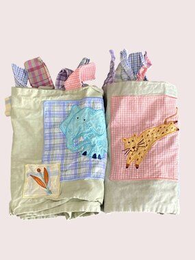 VTG Kids Line Malawi Window Valance Tab Top Safari Jungle Animal No Tag Lot of 2